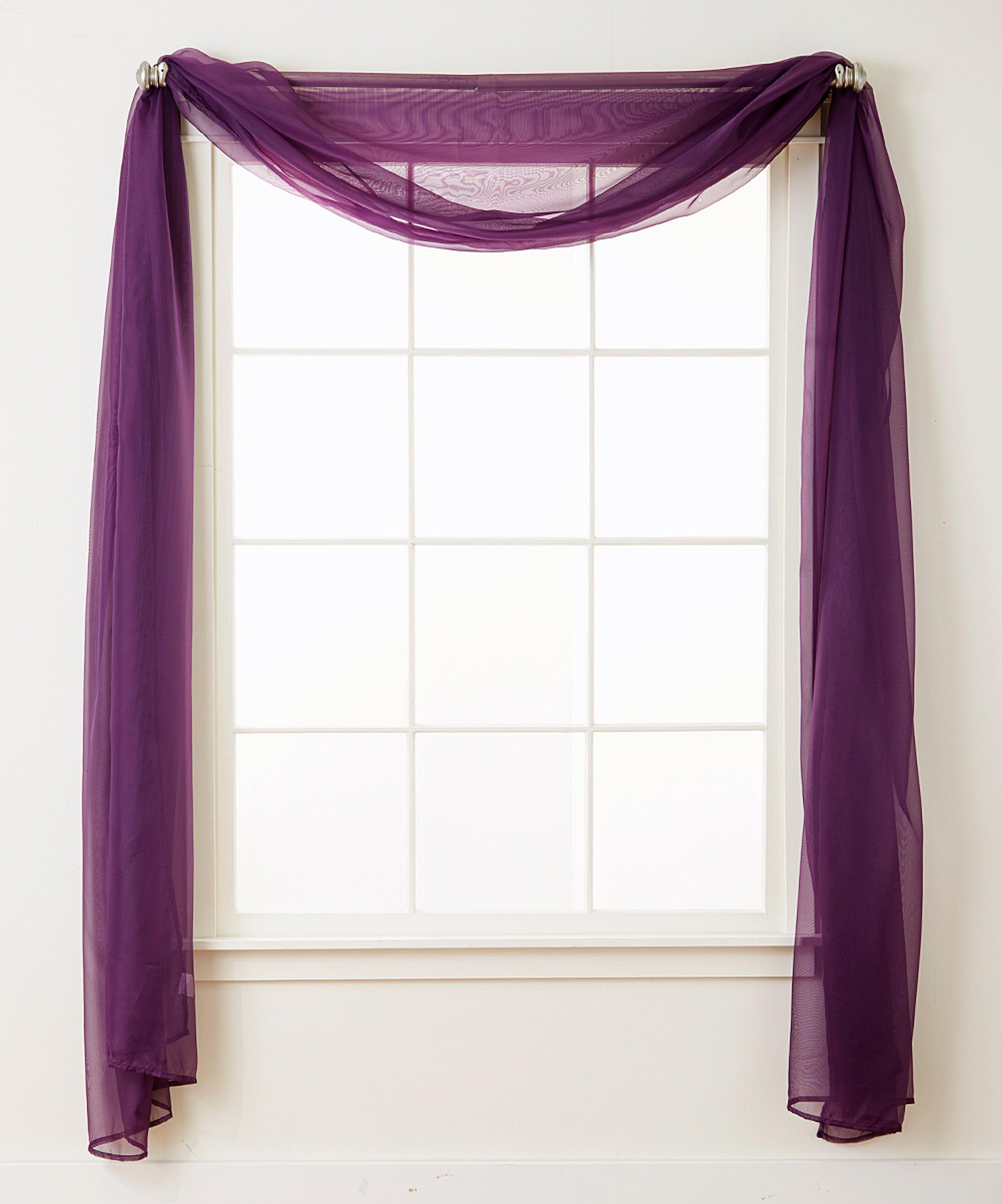 1 Panel - Scarf Solid Sheer Curtain Panel - Rod Pocket - 60" Width X 216" Length