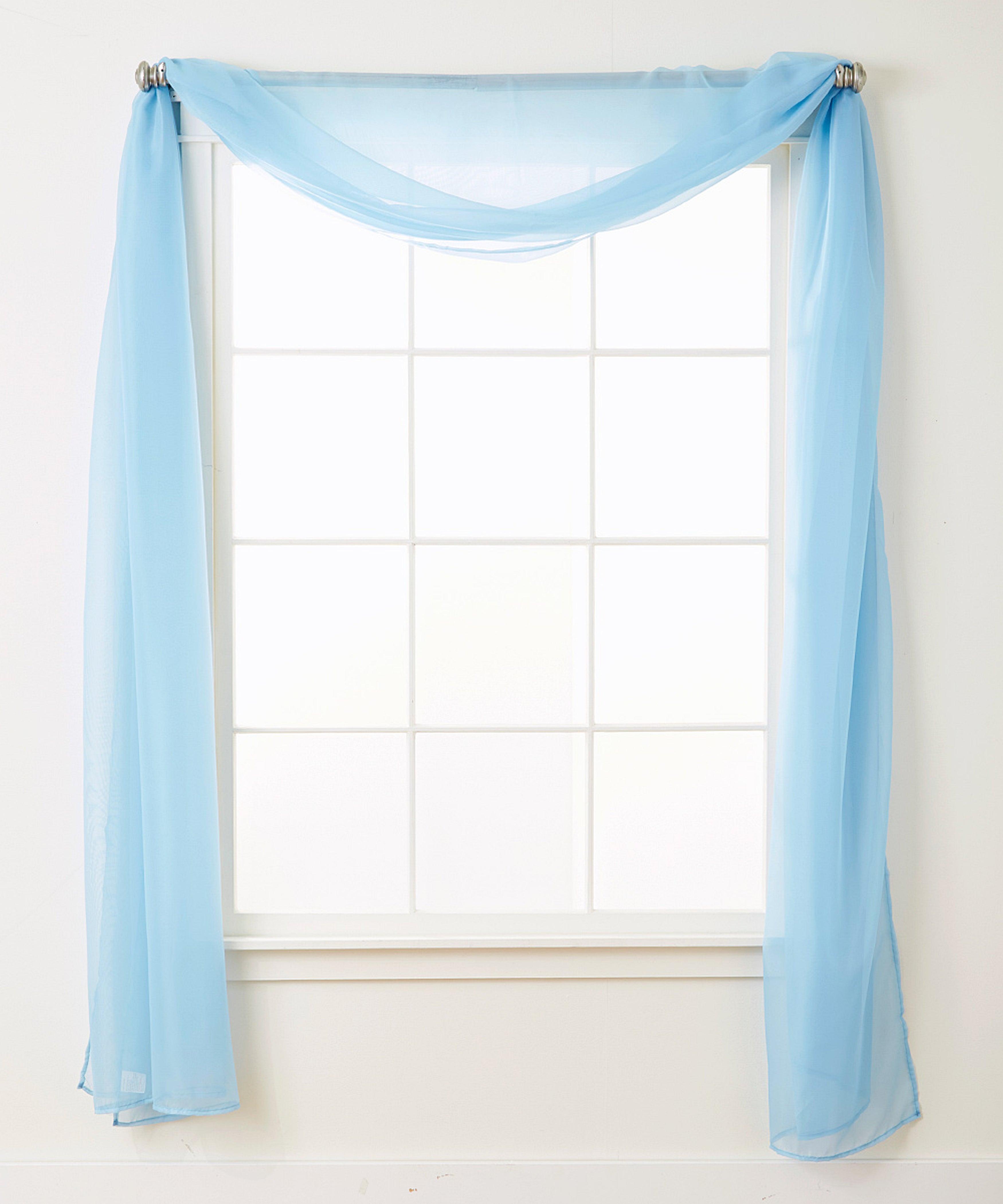 1 Panel - Scarf Solid Sheer Curtain Panel - Rod Pocket - 60" Width X 216" Length