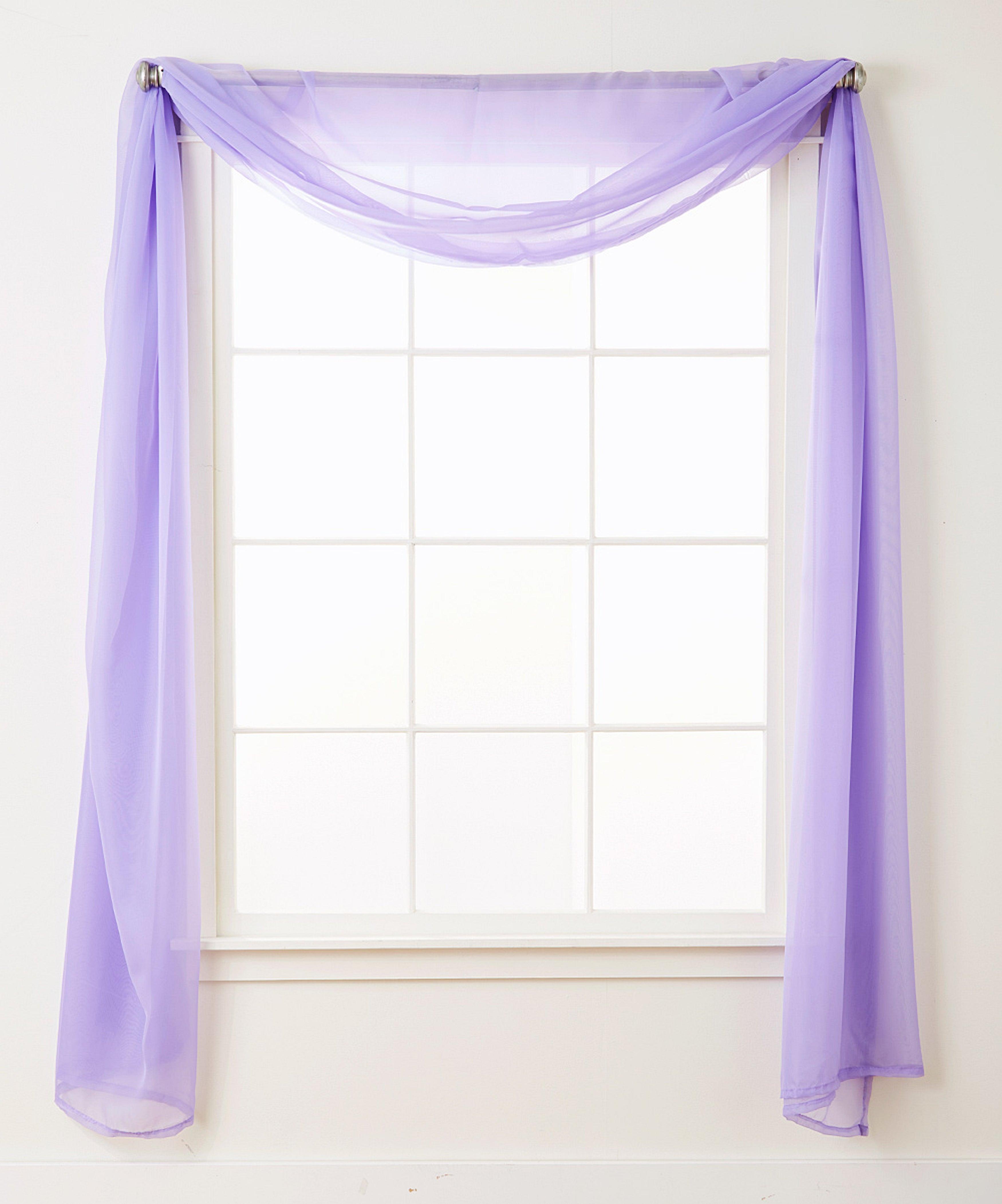 1 Panel - Scarf Solid Sheer Curtain Panel - Rod Pocket - 60" Width X 216" Length