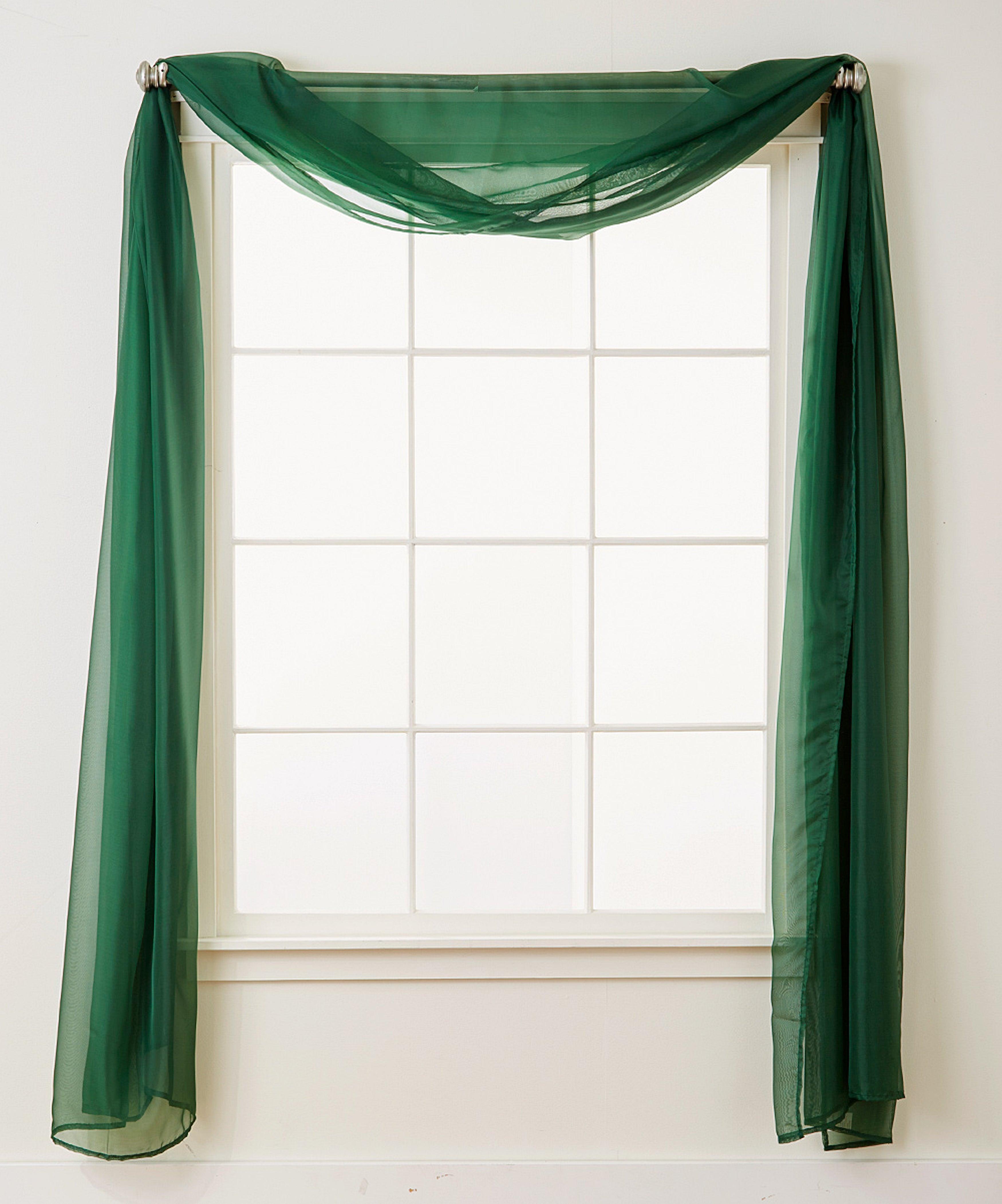 1 Panel - Scarf Solid Sheer Curtain Panel - Rod Pocket - 60" Width X 216" Length