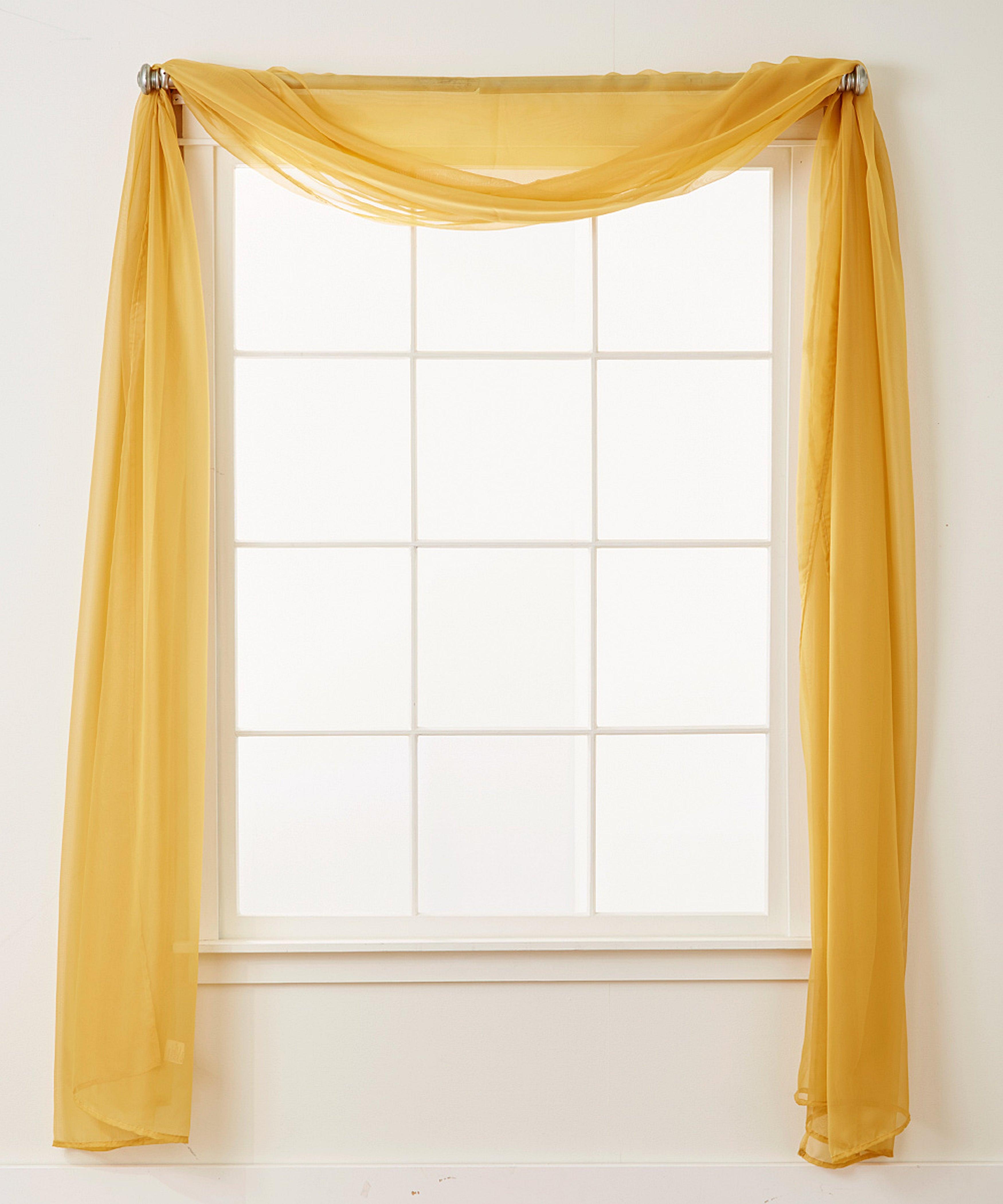 1 Panel - Scarf Solid Sheer Curtain Panel - Rod Pocket - 60" Width X 216" Length
