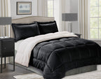 3-Piece Micro-Suede Reversible Sherpa - Solid Color Design Comforter Set