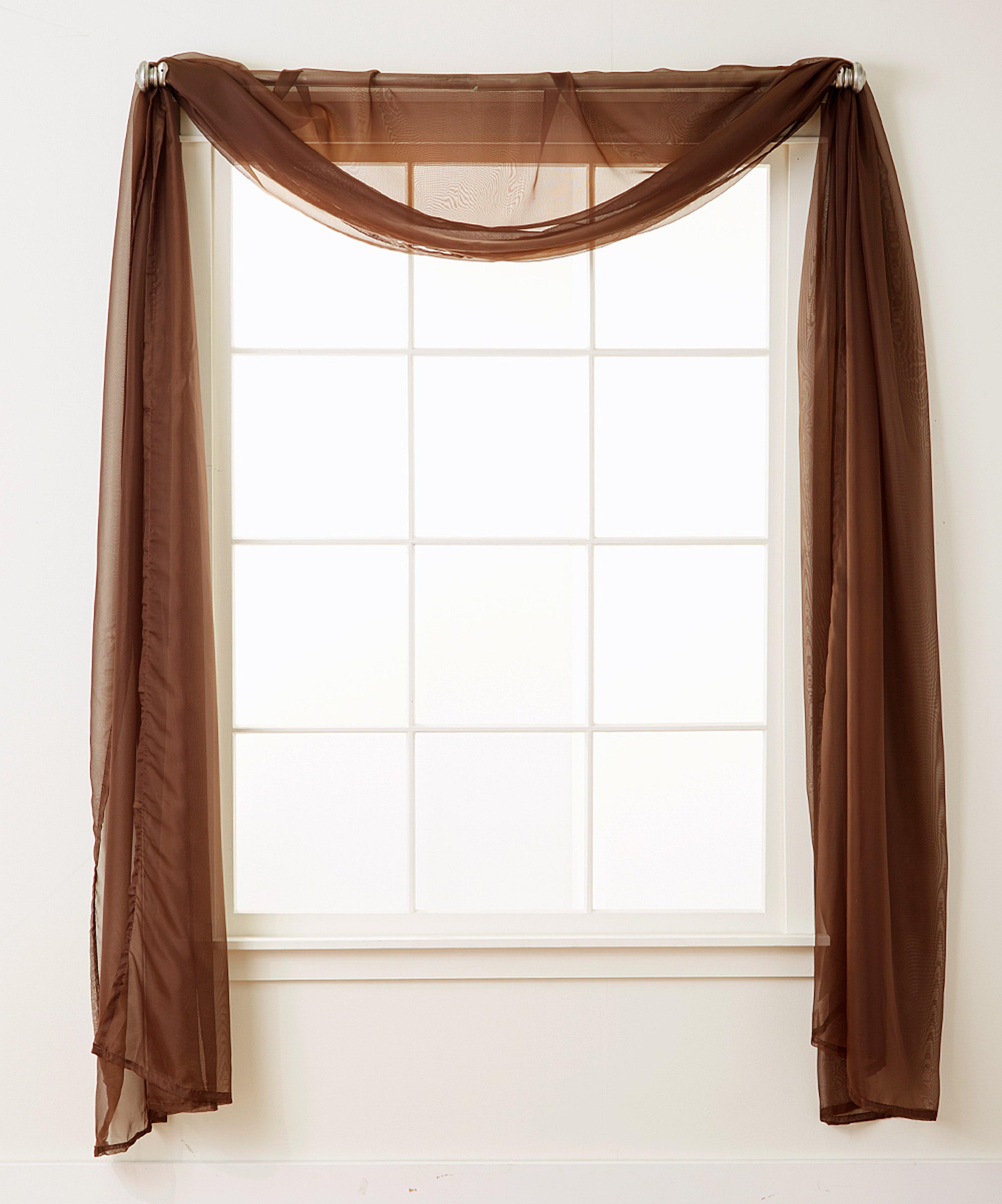 1 Panel - Scarf Solid Sheer Curtain Panel - Rod Pocket - 60" Width X 216" Length
