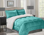 3-Piece Micro-Suede Reversible Sherpa - Solid Color Design Comforter Set