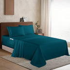 Extra deep 18-24 Inch Pocket 3 Line Embroidery, 4-Piece Sheet Set, Moody Shades
