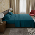 Essential 4-Piece 3-Line Embroidery Sheet Set, Soft as a Hotel Premium Quality,  Moody Shades