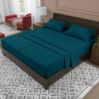 Essential 4-Piece 3-Line Embroidery Sheet Set, Soft as a Hotel Premium Quality,  Moody Shades