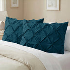 Set of 2 Pinch Pleated Pintuck Pillow Shams - Luxury and Silky Soft
