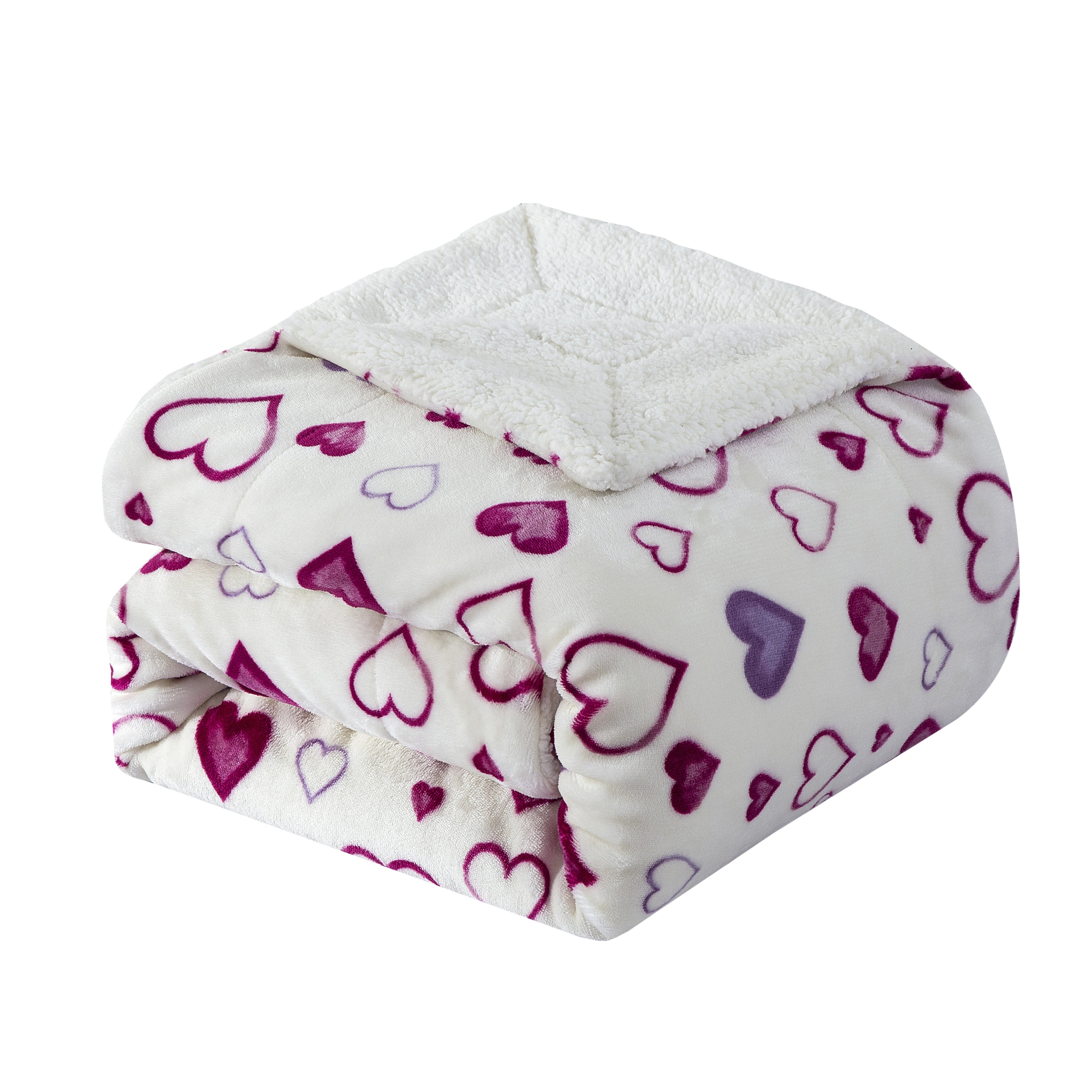 50" x 60" Valentine Inspired Sherpa Back Throw