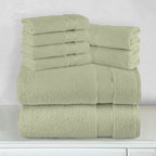 8-Piece Turkish Cotton Towel Set, 4 Washcloths, 2 Hand Towels and 2 Bath Towels