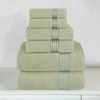 6-Piece Turkish Cotton Towel Set, 2 Washcloths, 2 Hand Towels and 2 Bath Towels