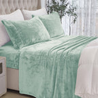 4-Piece Velvet Plush Flannel Sheet Set