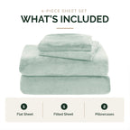 4-Piece Velvet Plush Flannel Sheet Set