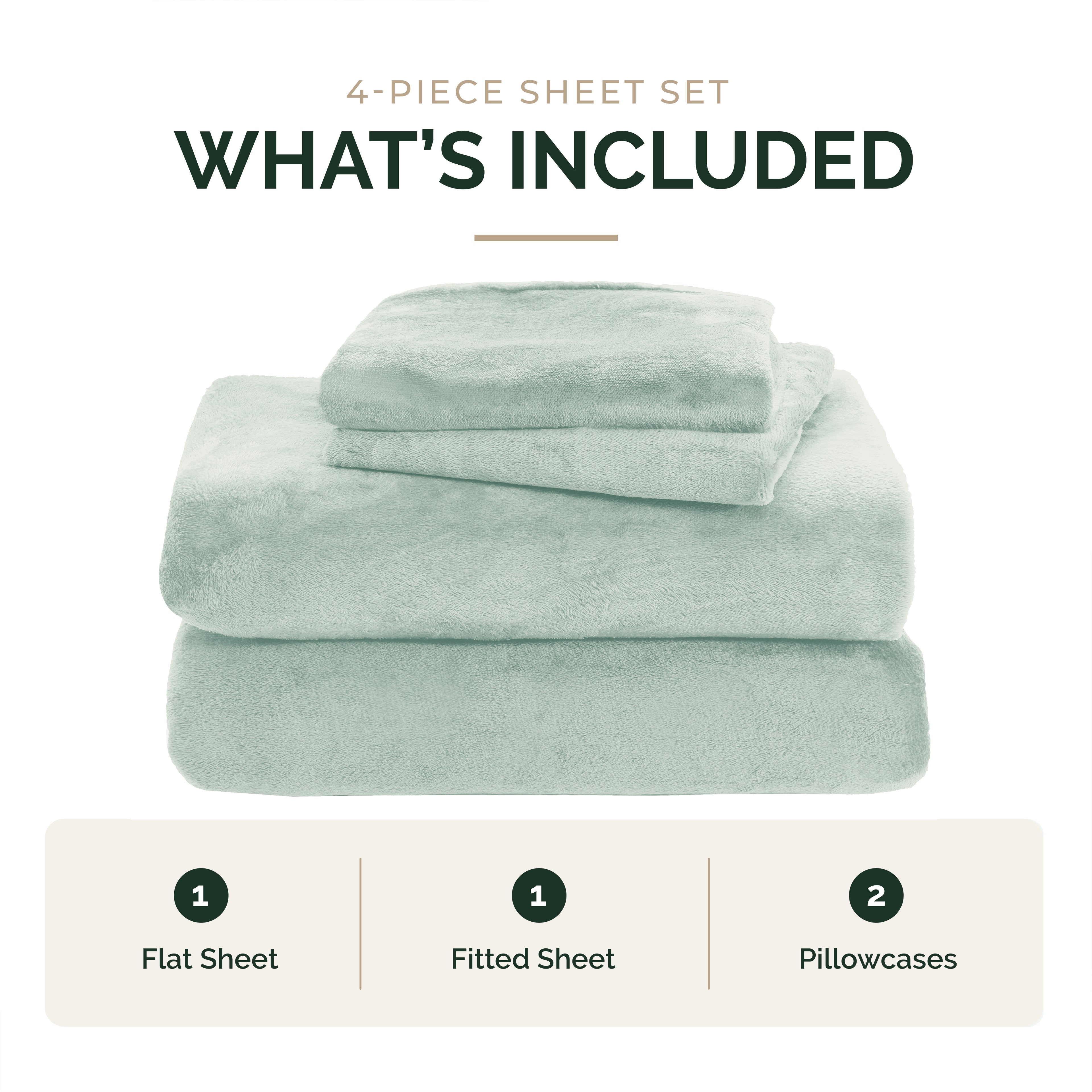 4-Piece Velvet Plush Flannel Sheet Set