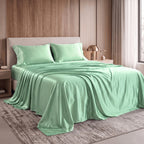 Fine 4-Piece Silky Satin Sheet Set, Bright Shades