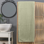 1-Piece Premium Turkish Cotton Corduroy Stripe Oversized Bath Sheet Towel 40 x 80 Inch