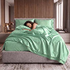 Fine 4-Piece Silky Satin Sheet Set, Bright Shades