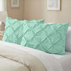 Set of 2 Pinch Pleated Pintuck Pillow Shams - Luxury and Silky Soft