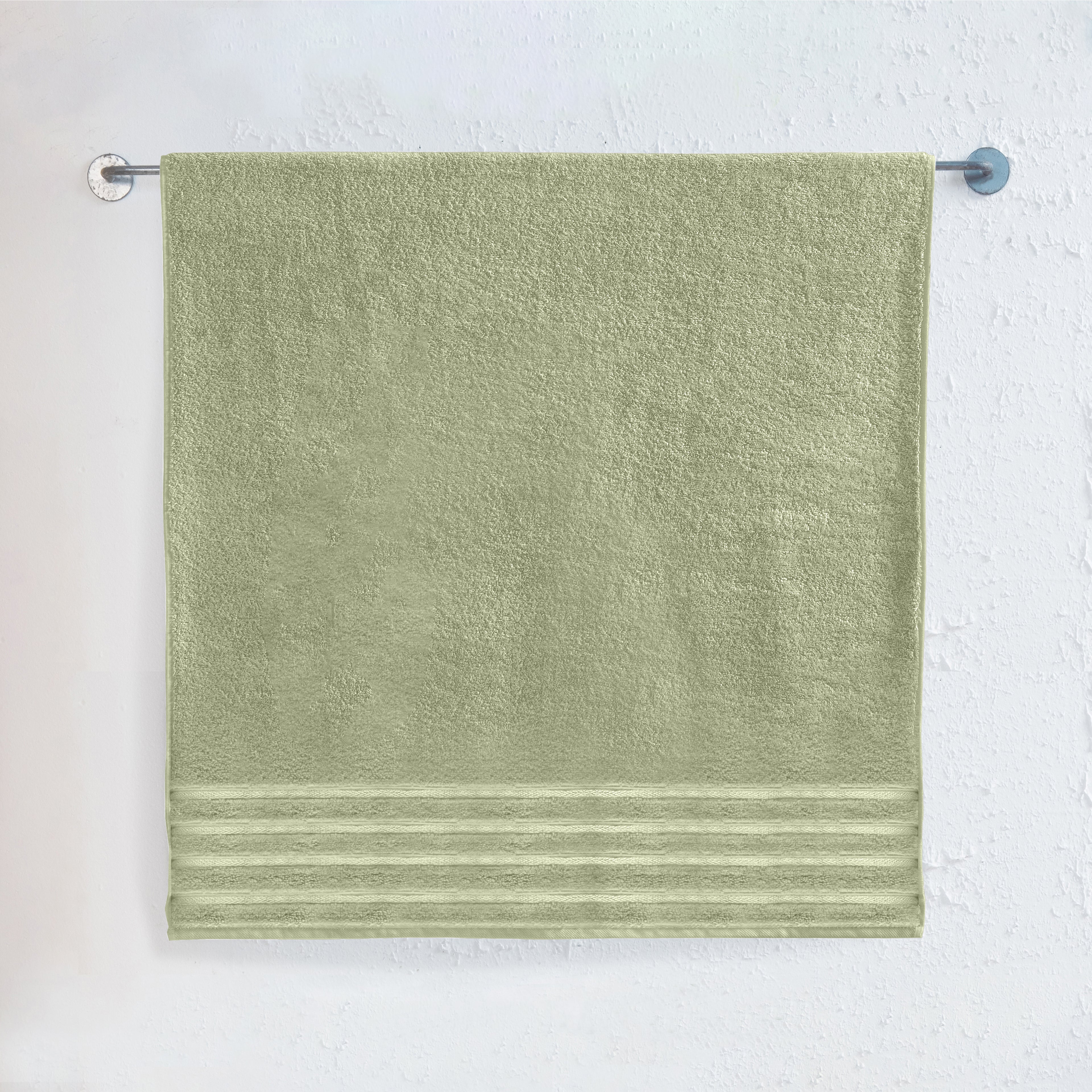 1-Piece Premium Turkish Cotton 4 Lines Stripe Jumbo Towel, 35x 70 inch