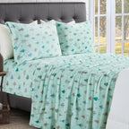 4-Piece Holiday Christmas Velvet Plush Flannel Sheet Set