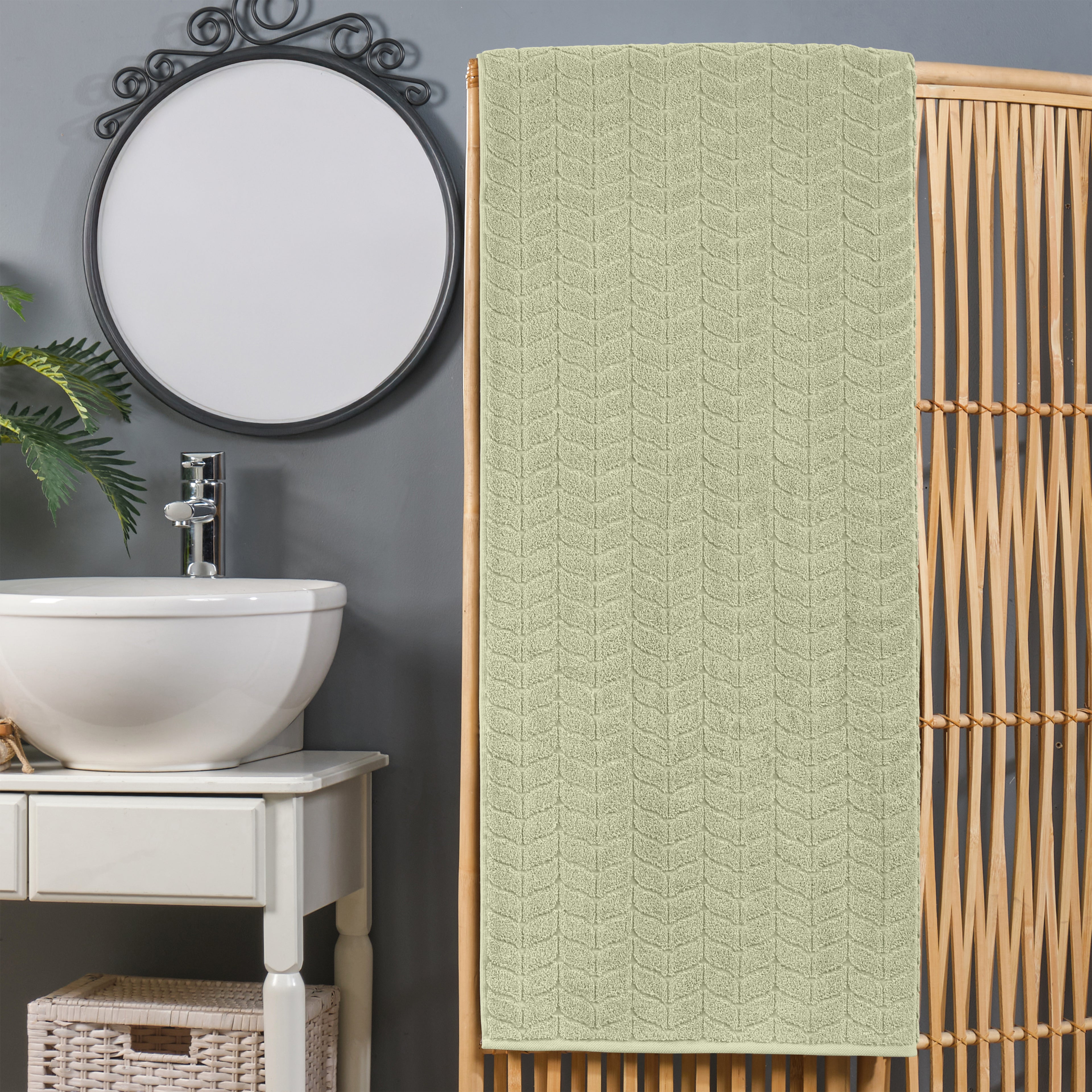 1-Piece Premium Turkish Cotton Braided Oversized Bath Sheet Towel 40 x 80 Inch
