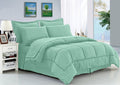 8-Piece Dobby Stripe Comforter Set - Includes 4-Piece Sheet Set with Double Sided Storage Pockets