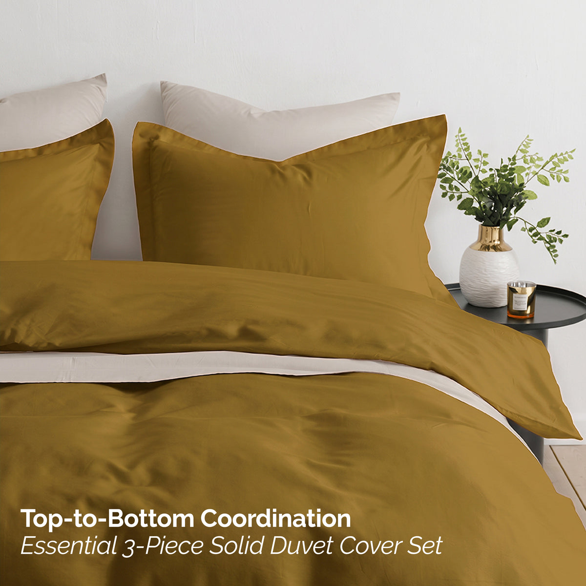 Essential 3-Piece Solid Duvet Cover Set
