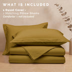 Essential 3-Piece Solid Duvet Cover Set
