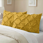 Set of 2 Pinch Pleated Pintuck Pillow Shams - Luxury and Silky Soft
