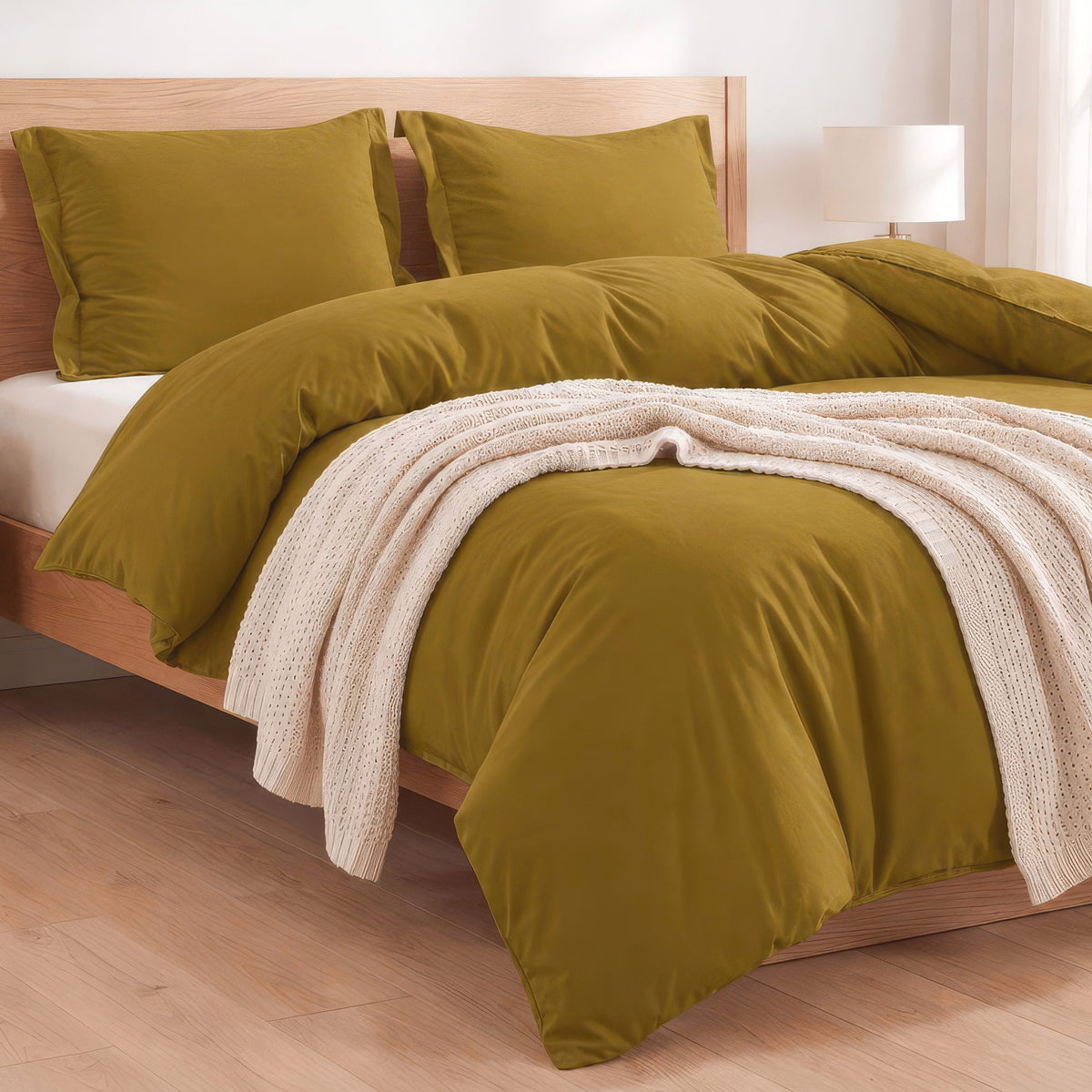 Essential 3-Piece Solid Duvet Cover Set