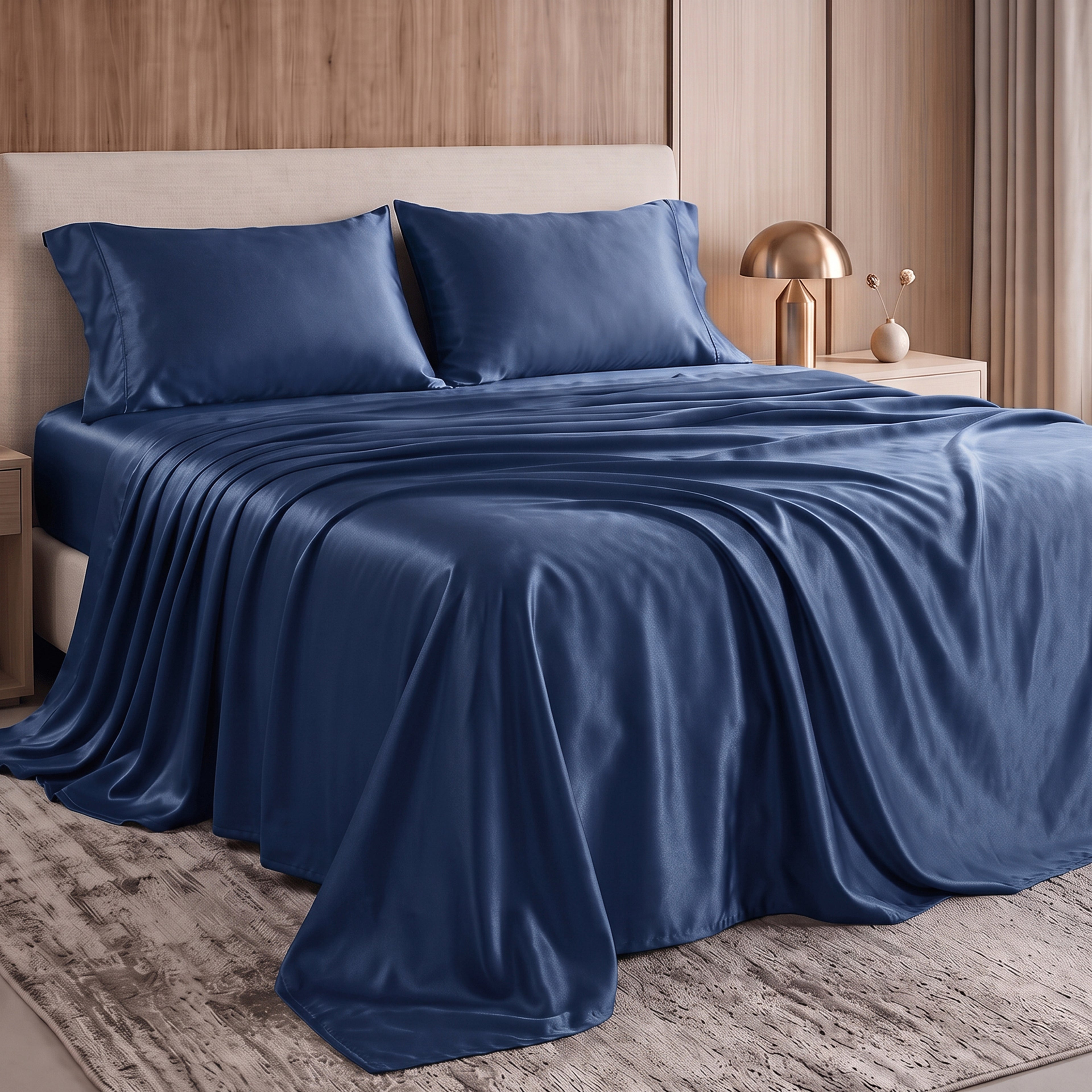Fine 4-Piece Silky Satin Sheet Set, Moody Shades