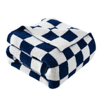 50" x 70"  Ultra Soft Checkered Knitted Throw Blanket
