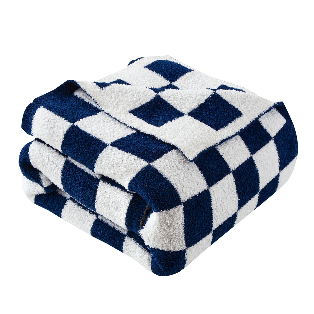 50" x 70"  Ultra Soft Checkered Knitted Throw Blanket