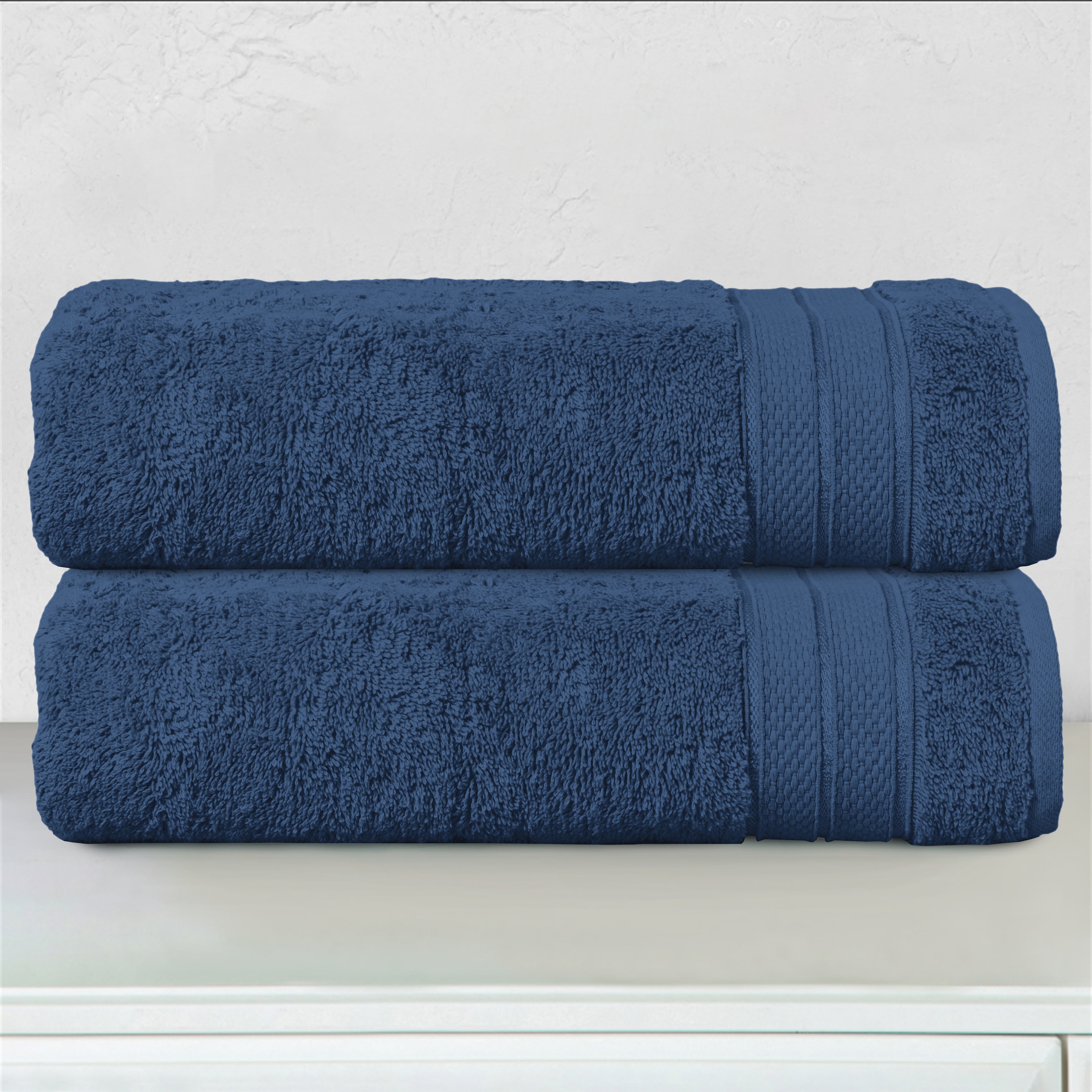 2-Pack Turkish Cotton Three Line Popcorn Bath Towel Set, 27 x 54 inch