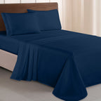Essential 4-Piece 3-Line Embroidery Sheet Set, Soft as a Hotel Premium Quality,  Moody Shades