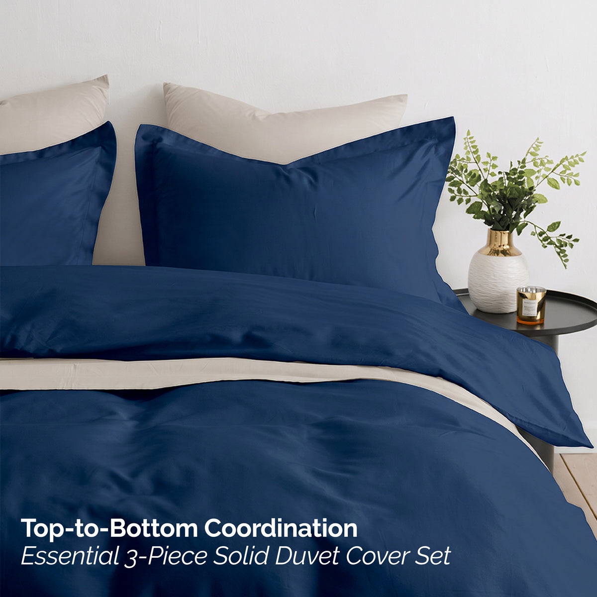 Essential 3-Piece Solid Duvet Cover Set