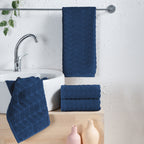 4-Pack Premium Turkish Cotton Braided Hand Towel Set, 16 x 28 inch