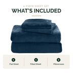 4-Piece Velvet Plush Flannel Sheet Set