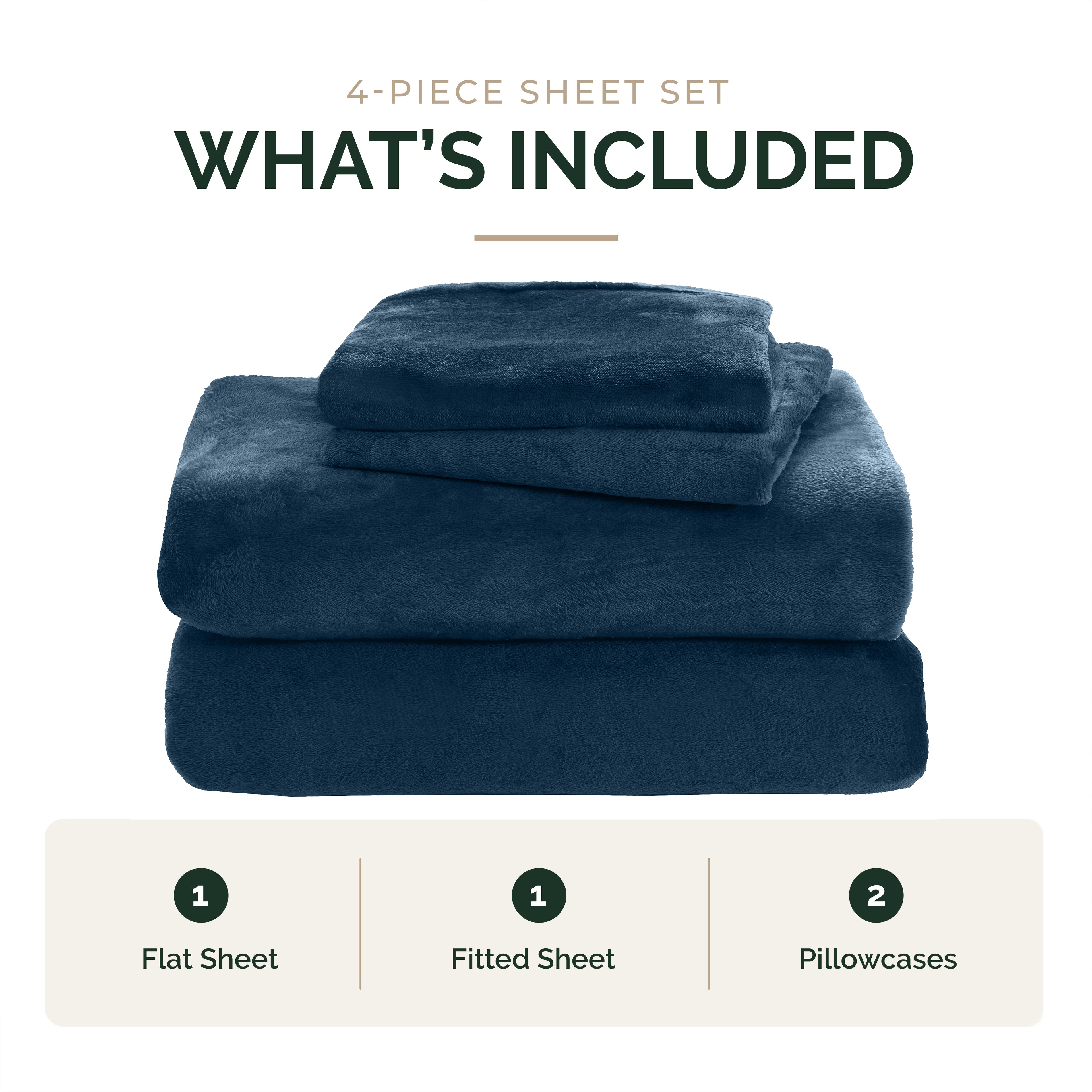 4-Piece Velvet Plush Flannel Sheet Set