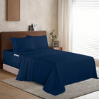 Extra deep 18-24 Inch Pocket 3 Line Embroidery, 4-Piece Sheet Set, Moody Shades