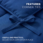 Pinch Pleated Pintuck Pattern, 3-Piece Duvet Cover Set - Features Corner Ties
