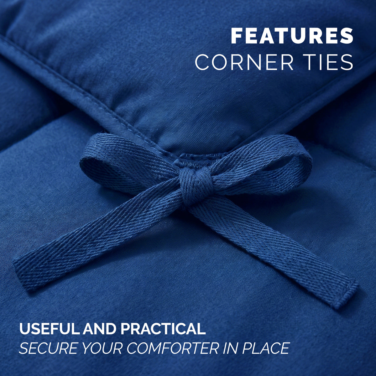 Pinch Pleated Pintuck Pattern, 3-Piece Duvet Cover Set - Features Corner Ties