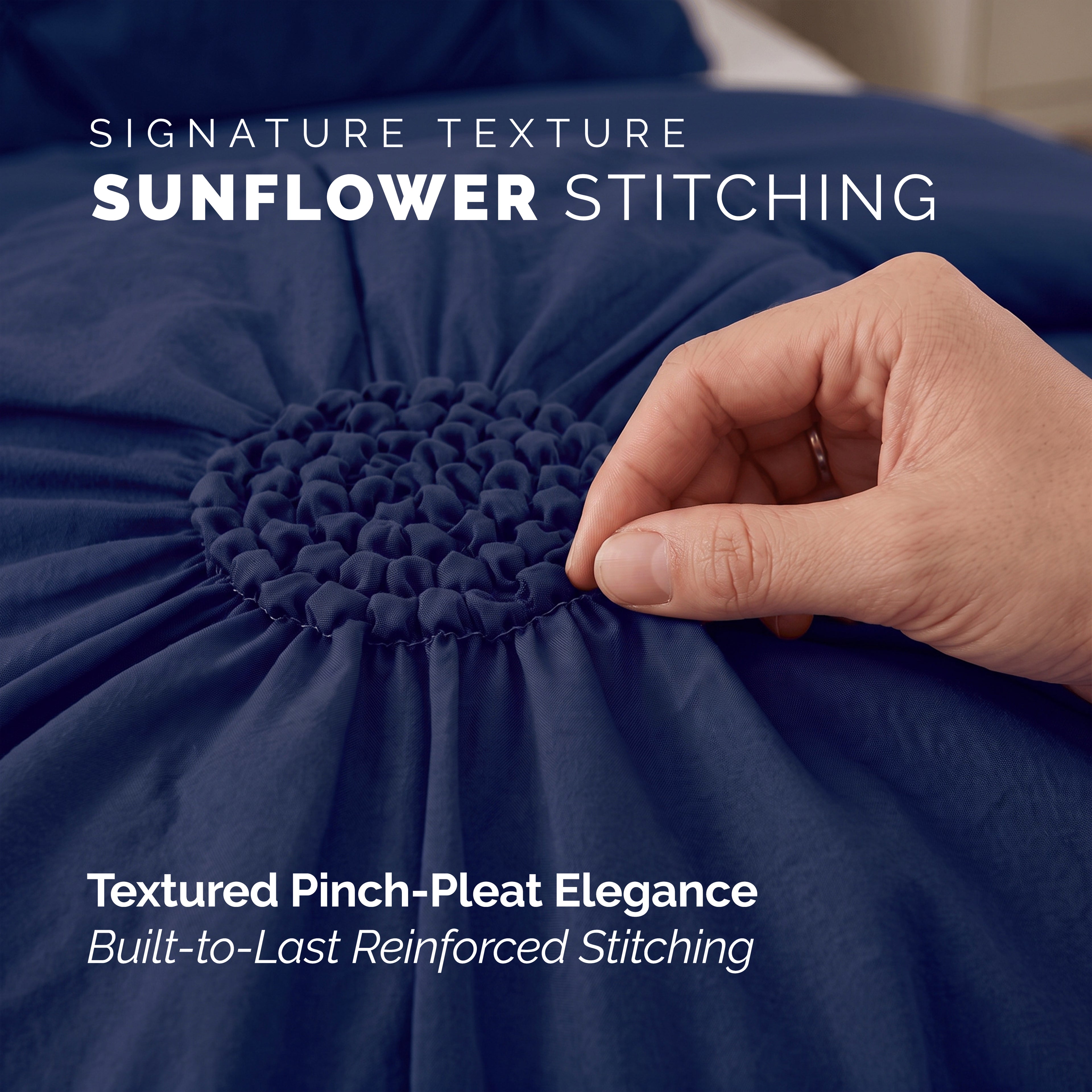 10-Piece Sunflower Comforter Set - Includes 4-Piece Sheet Set with Double Sided Storage Pockets