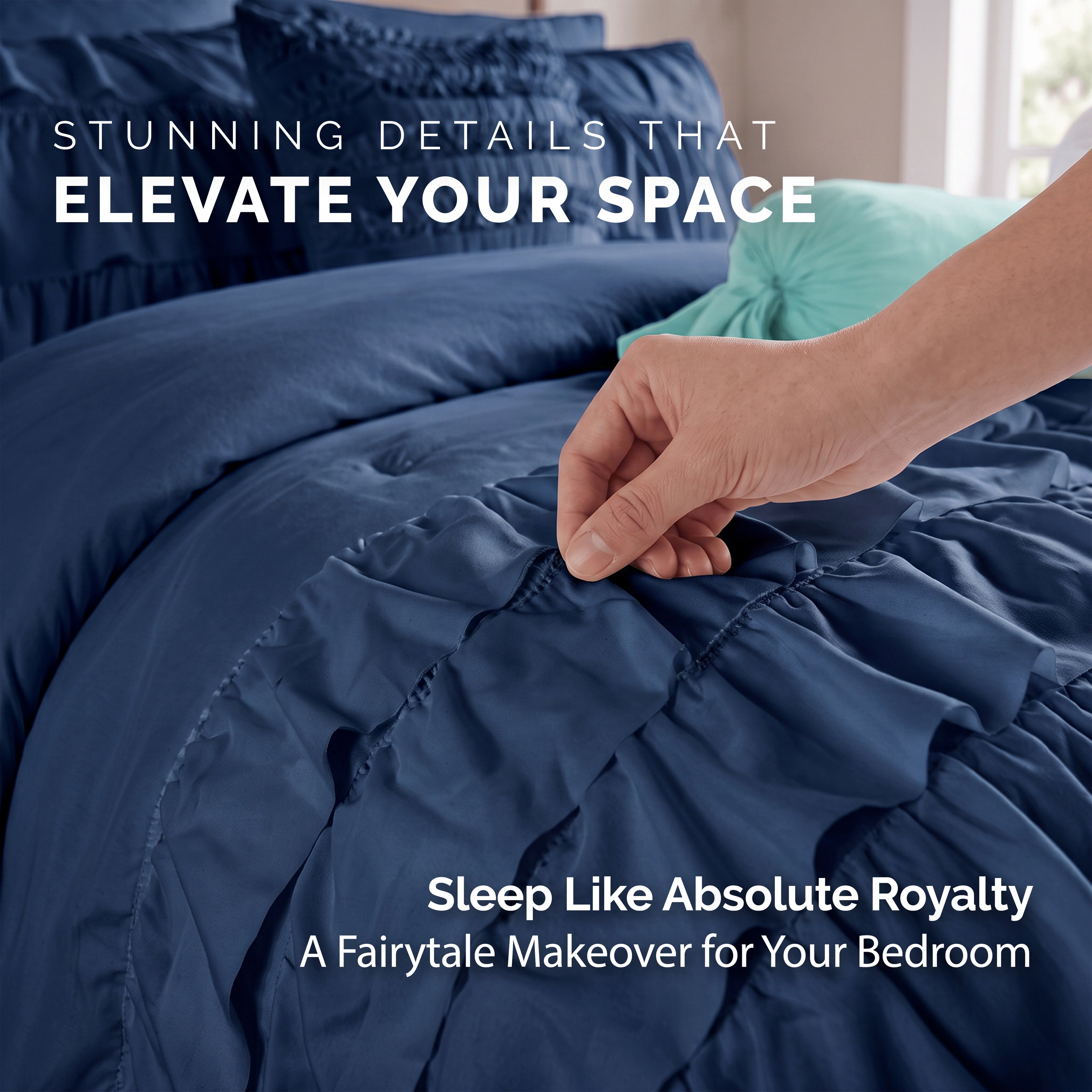 10-Piece Cinderella Comforter Set, Includes 4-Piece Sheet Set with Double Sided Storage Pockets