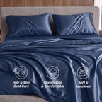 Fine 4-Piece Silky Satin Sheet Set, Moody Shades