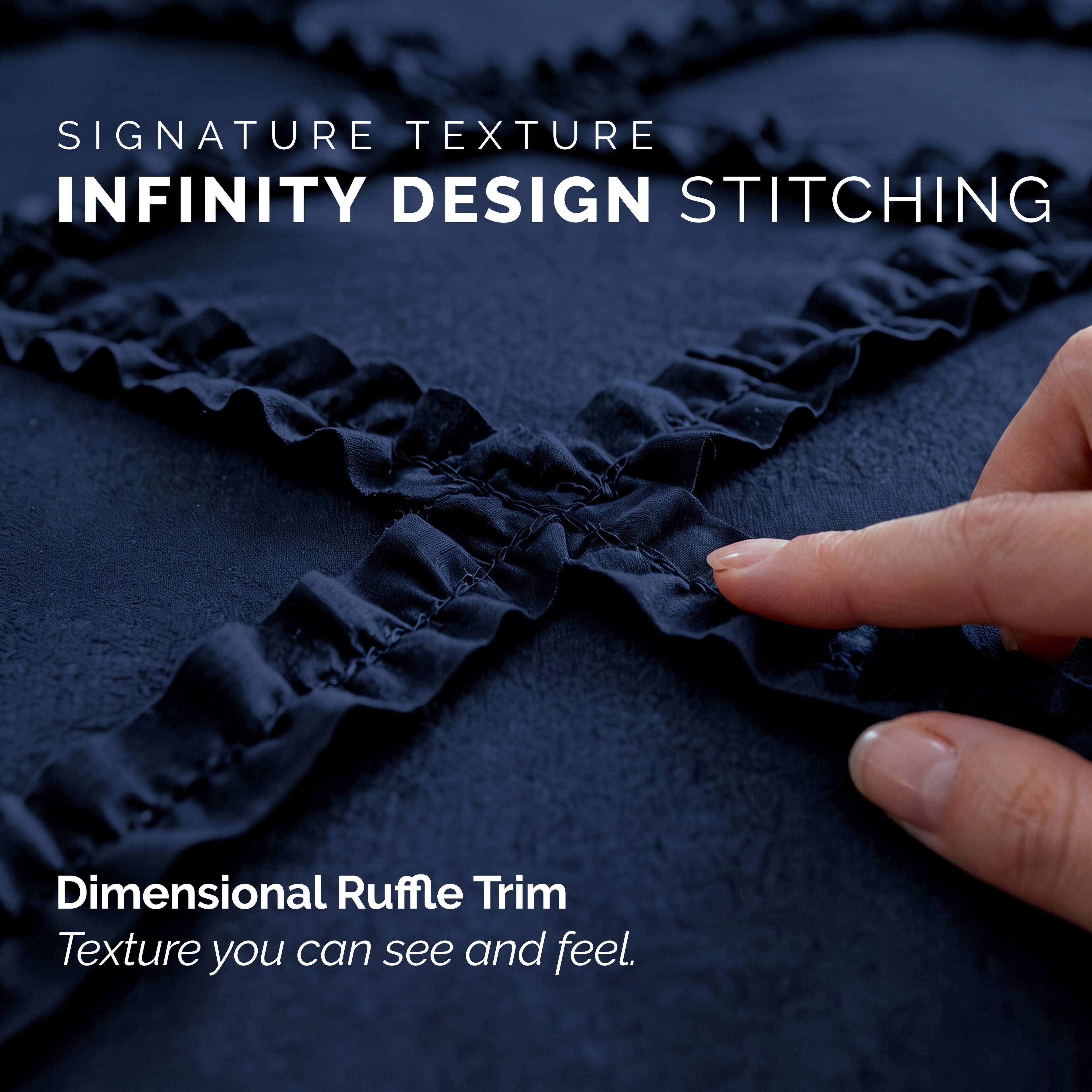 10-Piece Infinity Design Comforter Set - Includes 4-Piece Sheet Set with Double Sided Storage Pockets