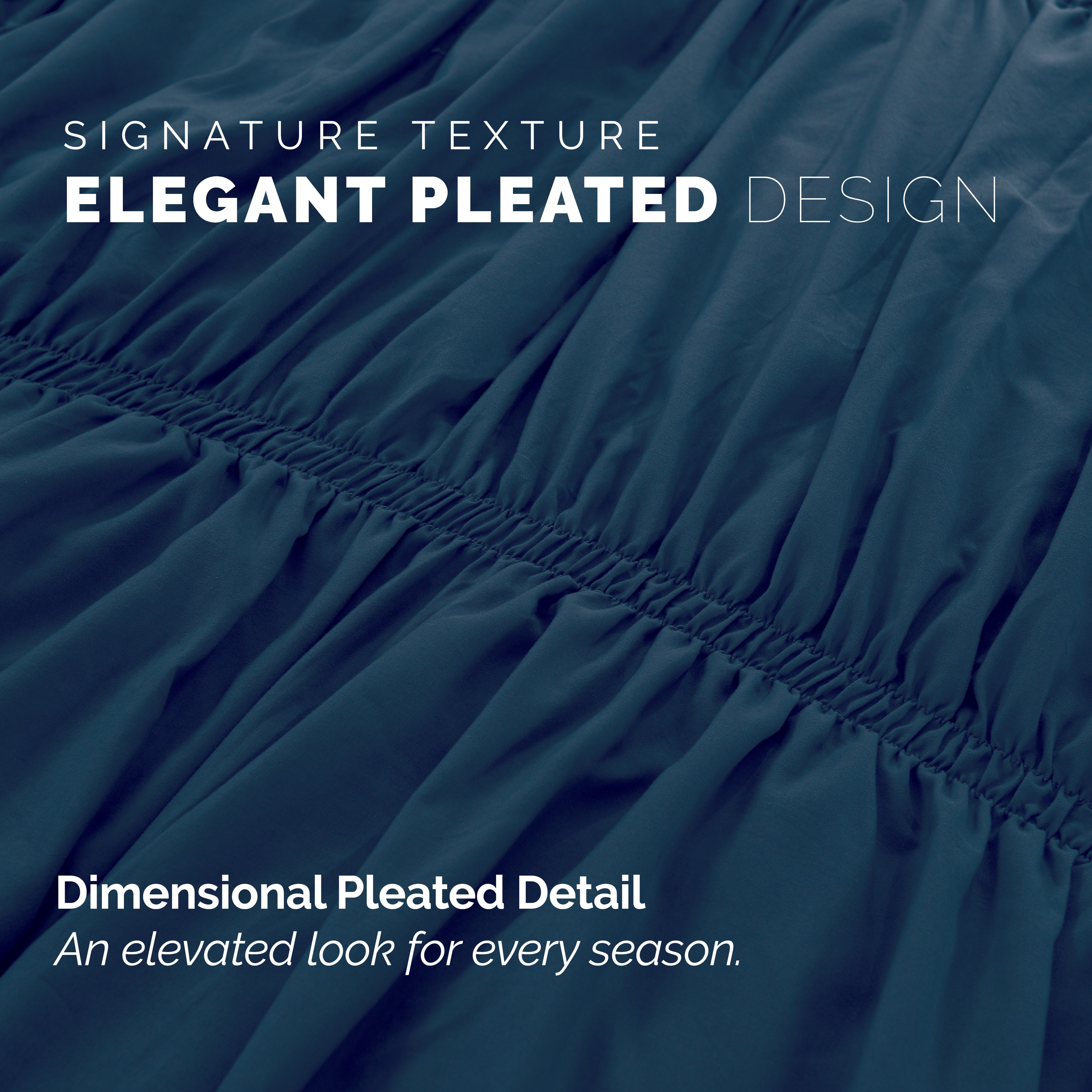 10-Piece Pleated Comforter Set - Includes 4-Piece Sheet Set with Double Sided Storage Pockets