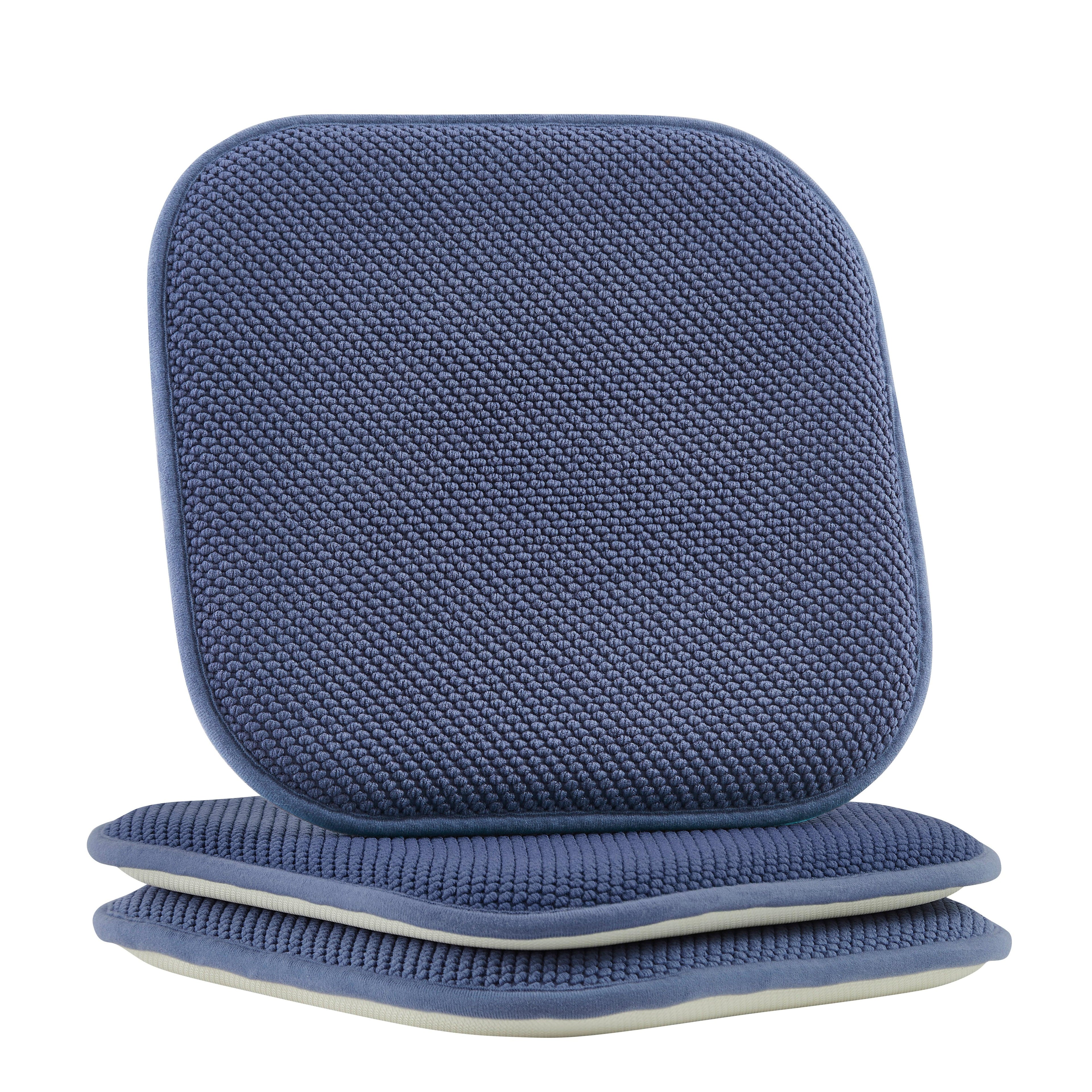 2-Pack Textured Chair Cushion Covers - Skid-Proof Rubber Backing