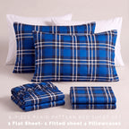 6-Piece Plaid Pattern Bed Sheet Set - Soft as a Hotel Premium Quality