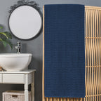 1-Piece Premium Turkish Cotton Braided Oversized Bath Sheet Towel 40 x 80 Inch